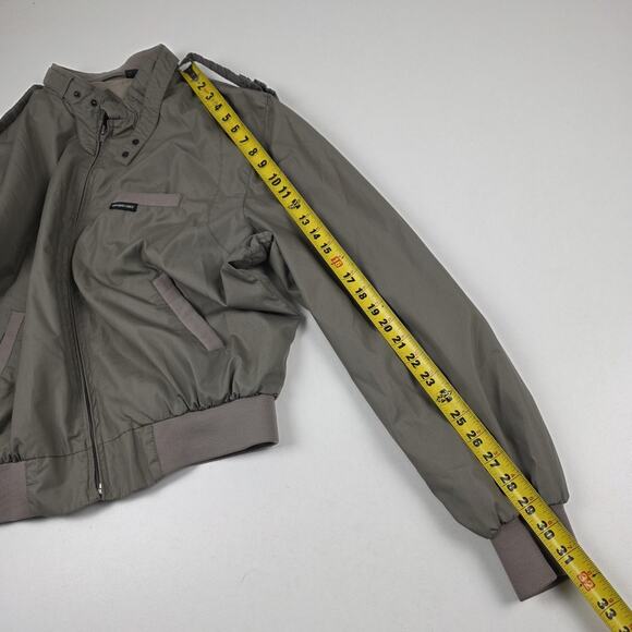 Vintage Members Only Jacket Mens 44 Gray Iconic Racer Bomber Epaulets Zip 80s - Picture 7 of 11